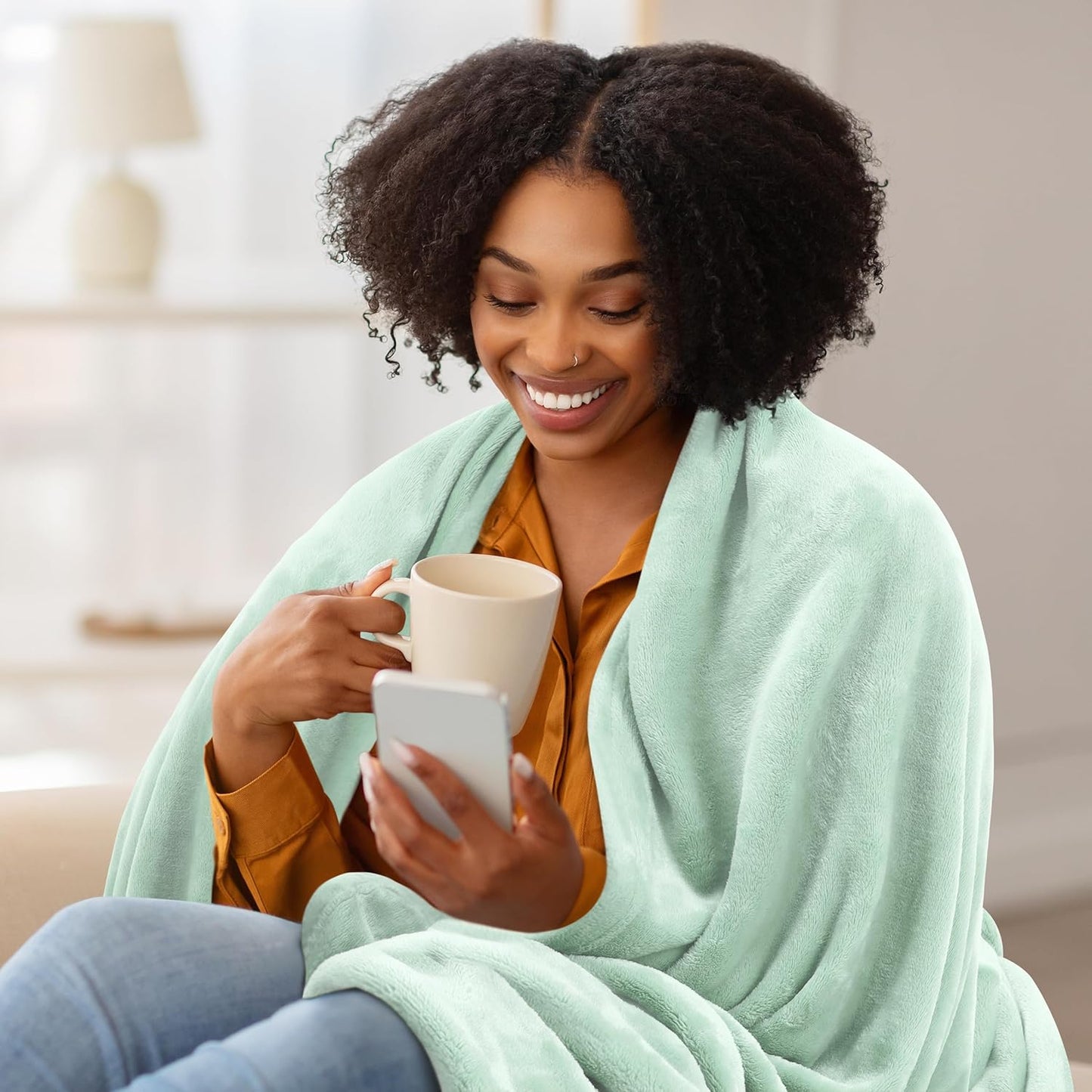 Utopia Bedding Fleece Blanket - Ultra Soft Mint Green Twin Size (60x80 Inches) | Cozy All-Season Microfiber Decor