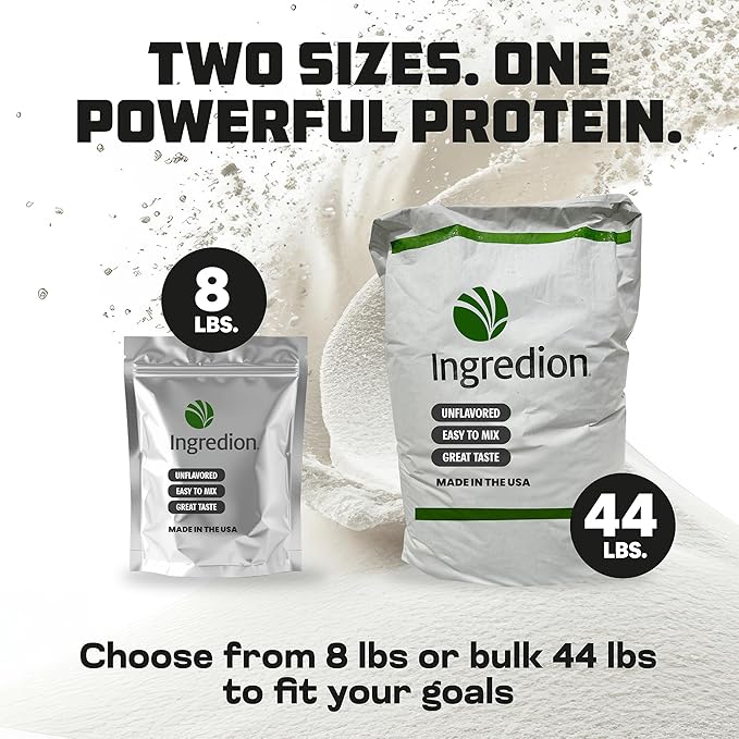 Pea Protein Powder ??44 lb Plant-Based Protein ??Isolate Powder for Beverages, Snacks, Shakes ??Clean, Unflavored Taste ??Diet-Friendly and Easy to Digest ??Resealable Pouch