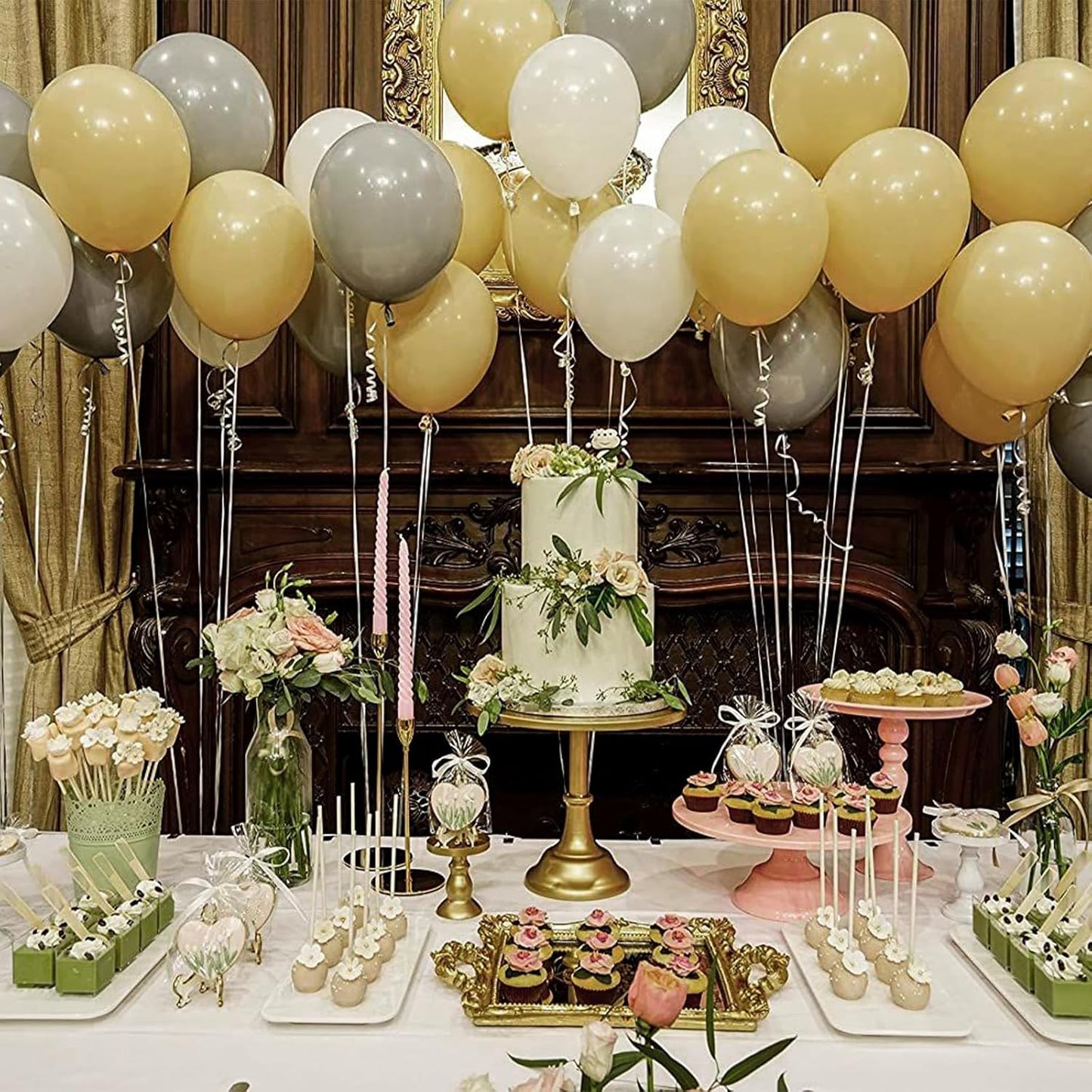 PartyWoo Tan Balloons - 100 Pcs Light Brown Neutral Boho Balloon Arch Kit | 18", 12", 10", 5" Sizes for Weddings, Baby Showers, and Birthdays