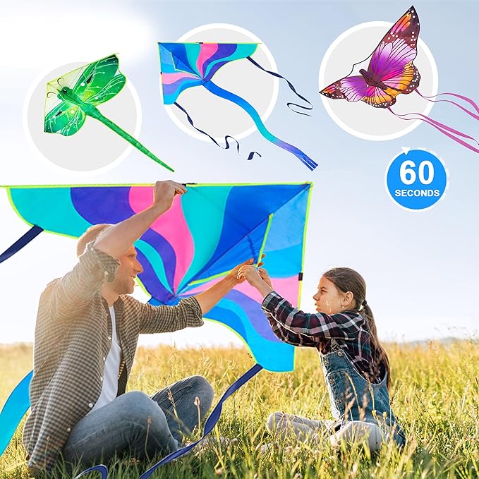 Large Kites for Adults Kites for Kids Ages 4-8， 8-12 Beach Park Outdoor Game Activities, Gifts for Easter and Festival