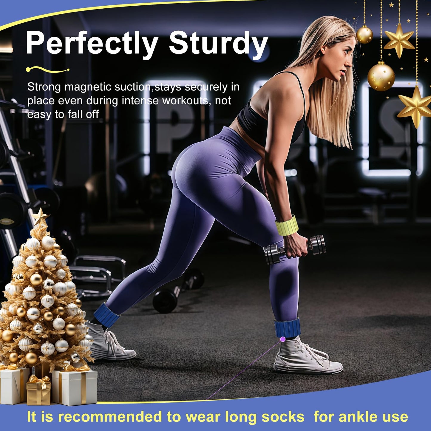 Lxlivn Wrist Weights, Ankle Weights for Women, 2 Pack (2.2LB Each)–Stackable Magnetic, Silicone (Waterproof), Non-Slip, Easy Wear, Adjustable (Men & Women), Ideal for Jogging/Yoga & More, Great Gift