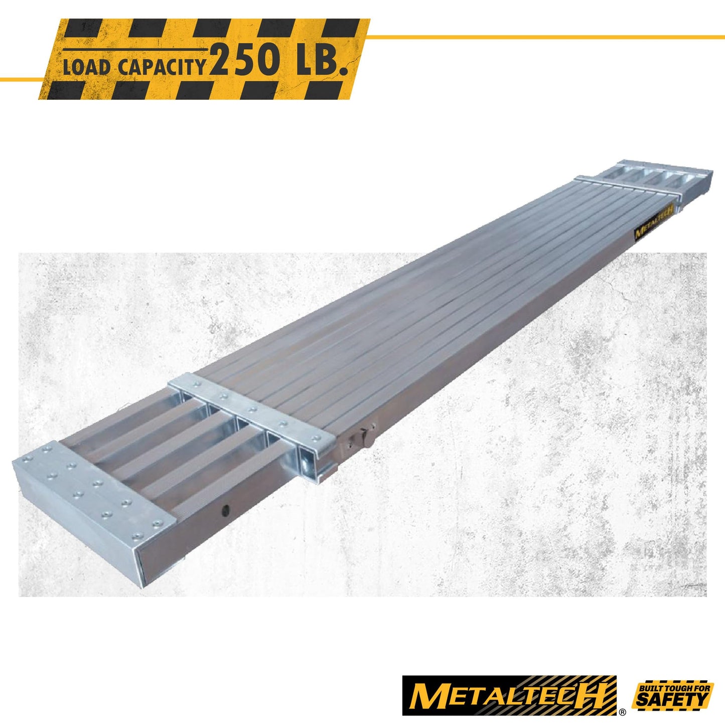 Metaltech M-PEP7000AL Telescopic Aluminum Plank Board, 6 to 9-ft. Adjustable Work Platform for Step Ladders and Sawhorses, Work Plank, Ladder Accessory, and Scaffold Tool for Home Improvement