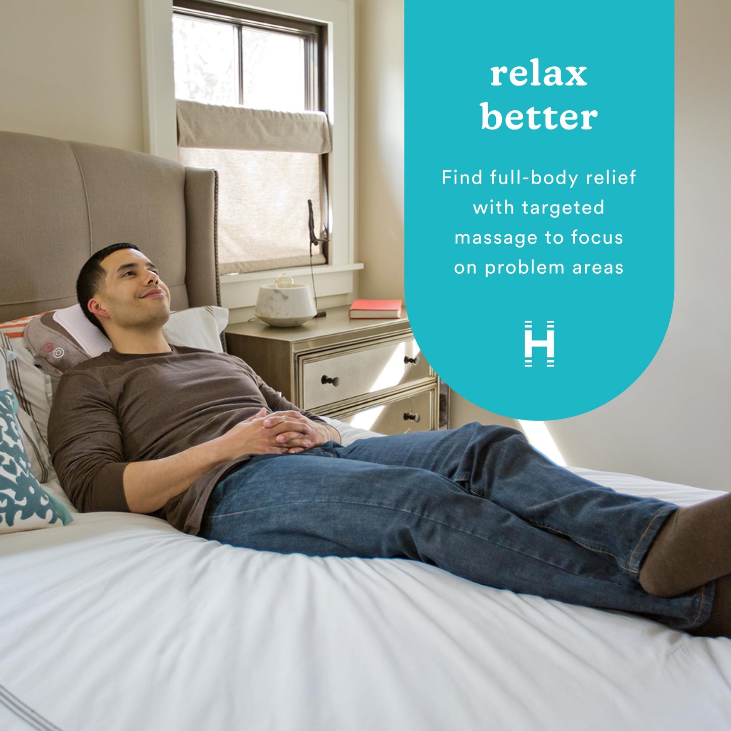 Homedics Shiatsu Back Massager with Heat, 3D Deep Tissue Massage Pillow for Neck & Shoulders, Electric Kneading Lumbar Massager Cushion for Upper & Lower Back Pain Relief, Portable Home Office Travel