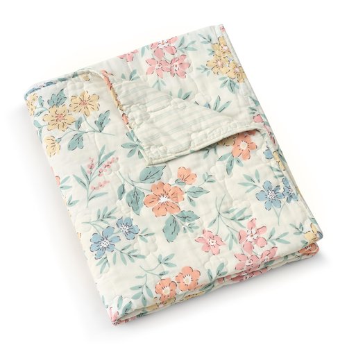 Greenland Home Chloe Reversible Modern Floral Quilted Cotton Quilted Throw Blanket, 50" x 60"