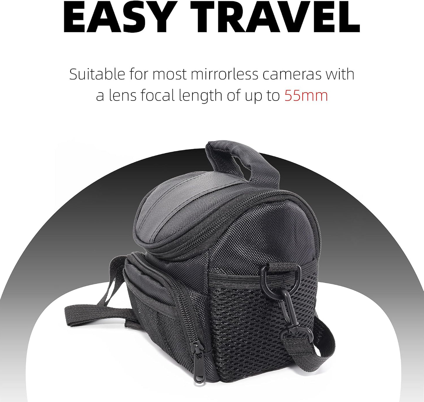 Compact Camera Bag for DSLR/SLR/Mirrorless Shockproof Shoulder Case with Buffer Sponge for Nikon, Canon, Sony, Pentax