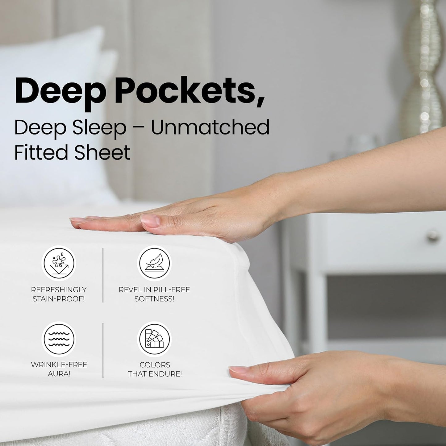 Utopia Bedding Full Fitted Sheet - Deep Pocket Soft Microfiber - Fade Resistant & Easy Care - White