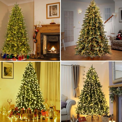 Easy Christmas Lights - 420 LED Waterfall Tree Topper | 8.2FT, 12 Lines, 8 Modes & Timer, Waterproof for 6FT Xmas Tree (Warm White)