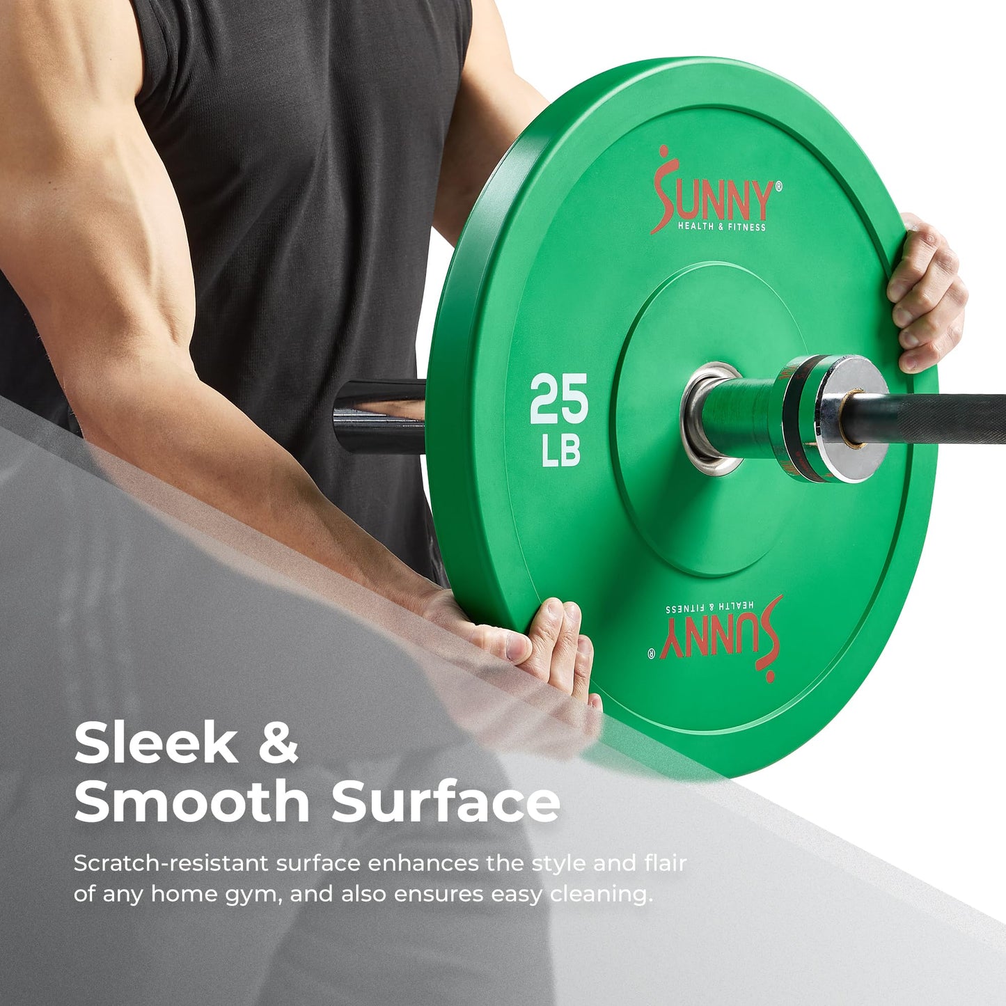 Sunny Health & Fitness Elite 2-Inch Rubber Olympic Bumper Weight Plate 10, 15, 25, 35, 45 & 55 LB w/ Steel Hub for Home Gym, Body Building, Strength Training, Barbell, Deadlifts, Weightlifting 45 POund (single)- SF-OP01-45