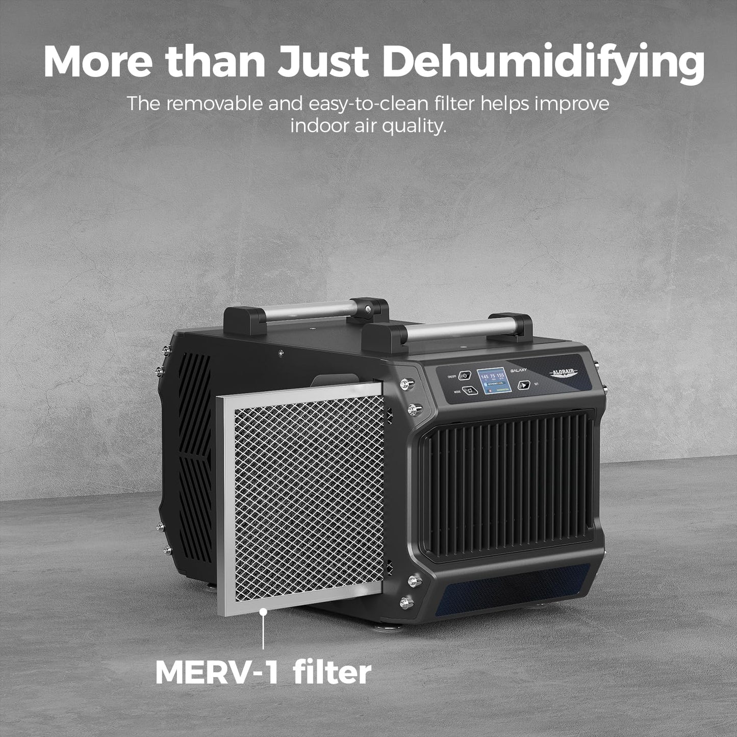 ALORAIR Galaxy 60 Crawl Space Dehumidifier 145 PPD, Commercial Basement Dehumidifier with Drain Hose, Auto Defrost, Compact Portable Dehumidifier for Crawlspaces and Basements, Up to 1,800 Sq. Ft.