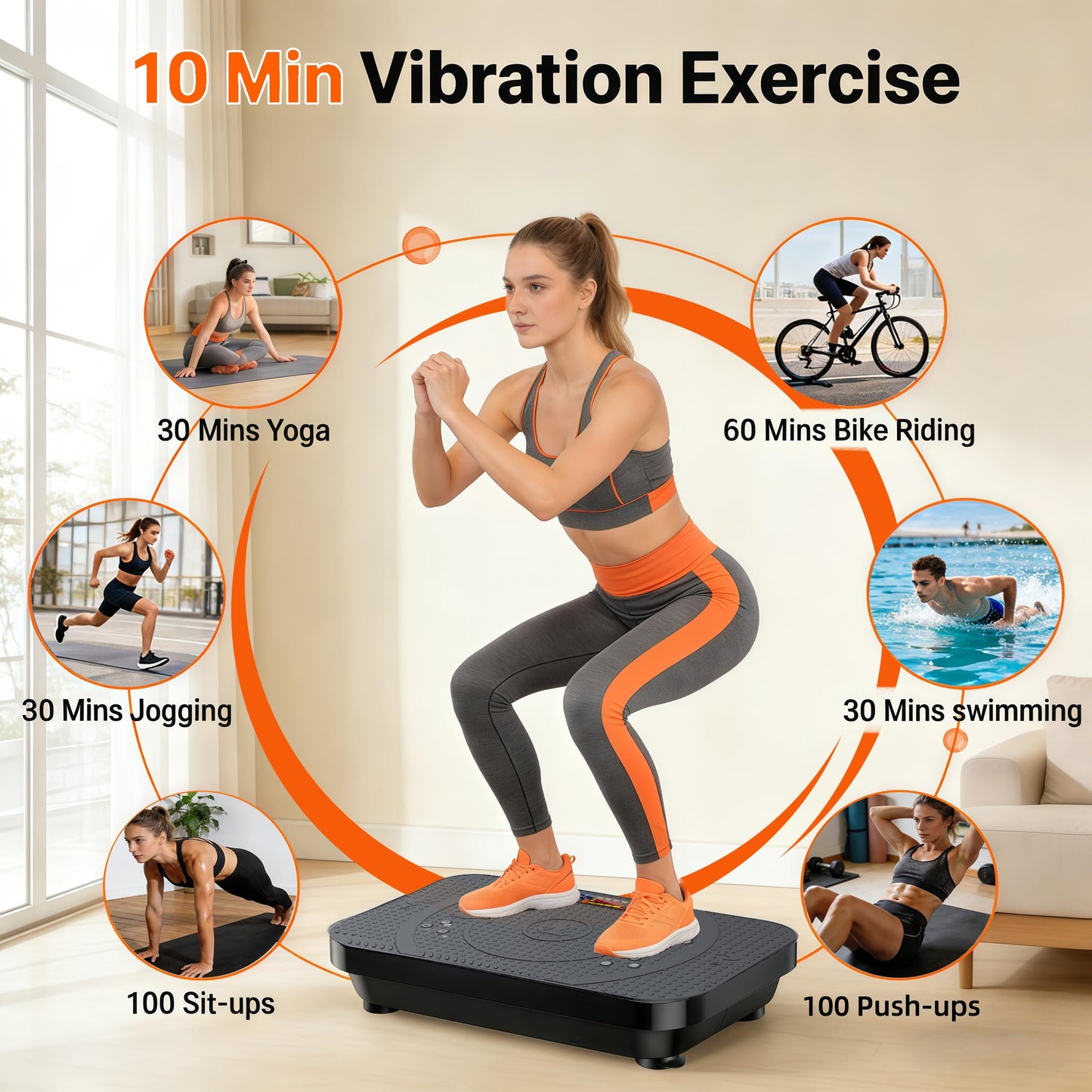 PBYRD Vibration Plate Exercise Machine -Full Body Shaker with Auto Mode, Acupressure Massage & Silicone Pedal, for Lymphatic Drainage, Weight Loss & Fat Burning, Home Fitness Equipment for Woman & Men