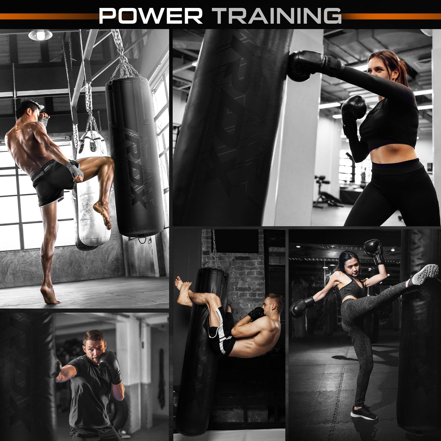 RDX Heavy 5FT Punching Bag for Pro Training, 55lbs Pre Filled with 110lbs Max Filling Capacity, 3PC Boxing Bag Set with Gloves Hanging Steel Chain, Kickboxing MMA Muay Thai BJJ Karate Home Gym Fitness