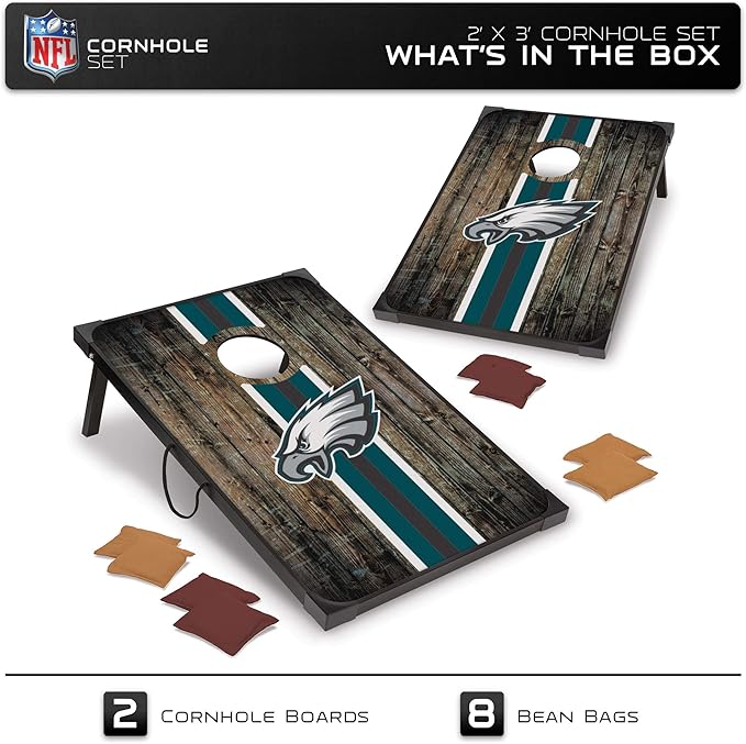 Wild Sports NFL 2' x 3' MDF Deluxe Cornhole Set - with Corners and Aprons