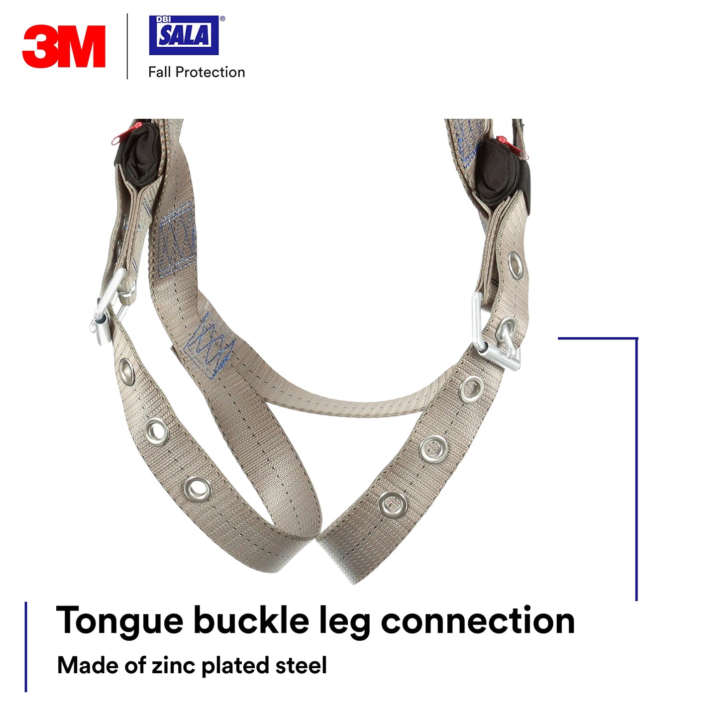 3M DBI-SALA ExoFit X100 Comfort Vest Climbing Harness Fall Protection, OSHA, ANSI, Front and Back D-Rings, Tongue Buckle Leg Straps, Quick Connect Chest Buckle, Zinc Plated Steel, 1401117, Large