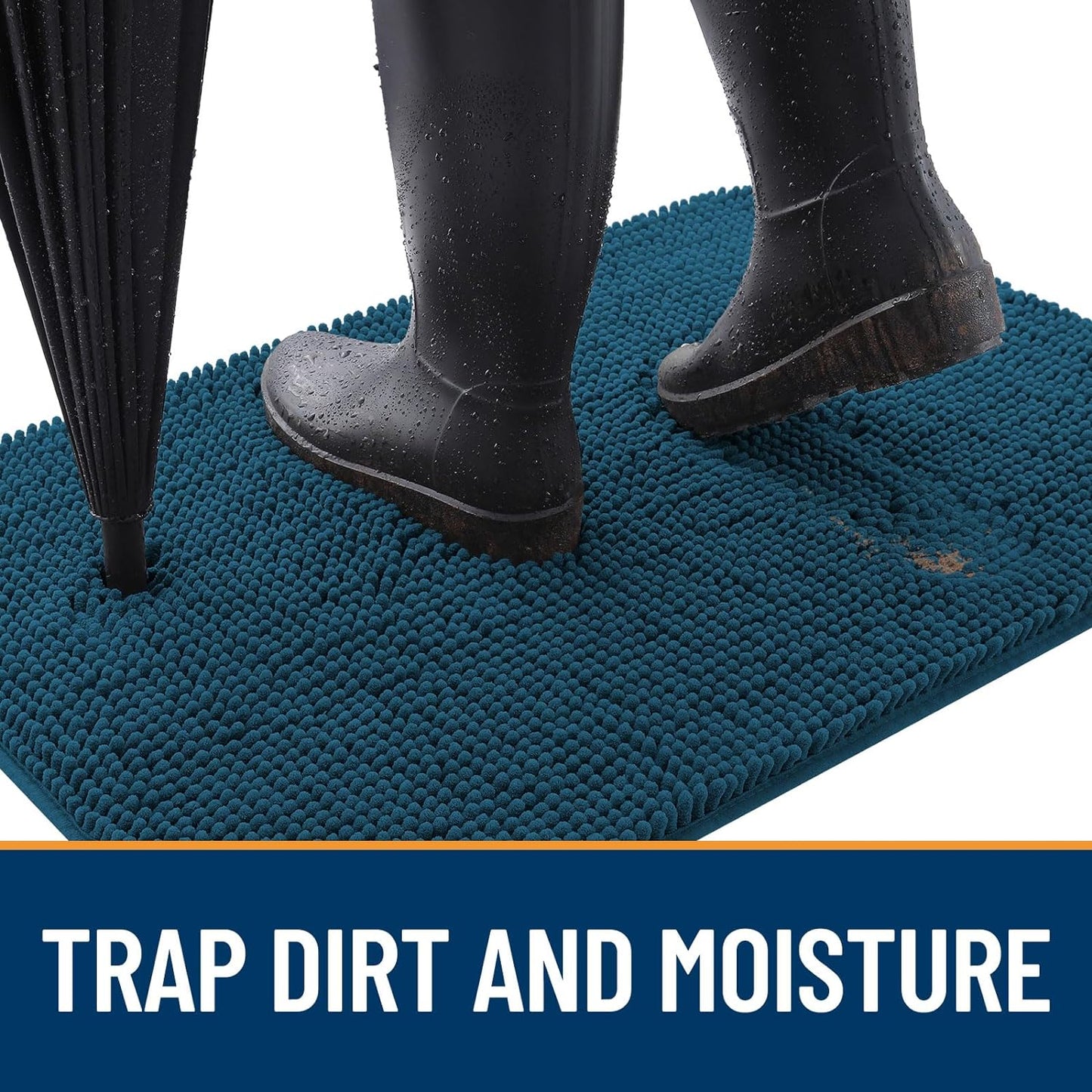 OLANLY Dog Door Mat - Absorbent Non-Slip Washable Doormat for Muddy Paws | 70x32, Atlantic Blue