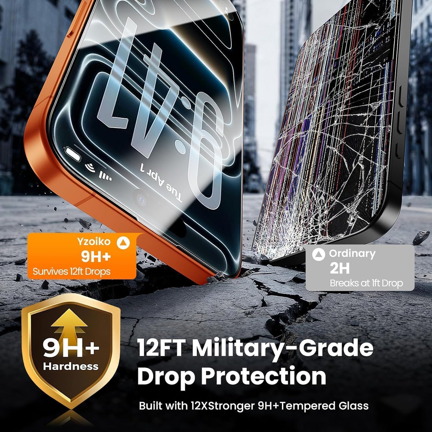 3 Pack 17 6.3", 9H+ Screen Protector for iPhone Pro Tempered Glass with Auto Dust Removal, Easy Installation Kit