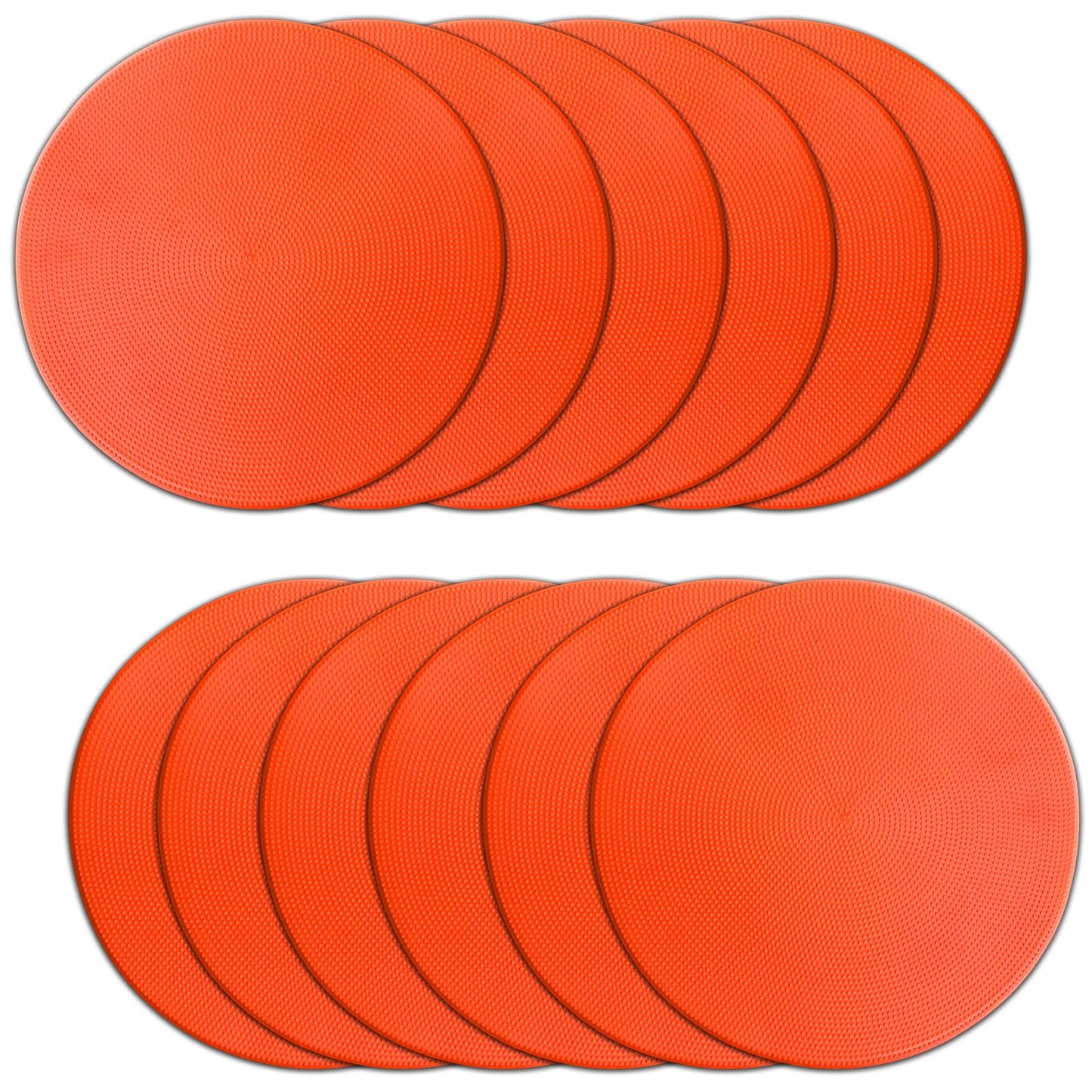 PIKZH Poly Spot Markers 9 inch 12 Pcs Non-Slip Rubber Agility Training Markers Floor Dots Flat Field Cones for Football Soccer Ball Basketball School Exercise Drills Gym Dance Practice TPE Orange Red