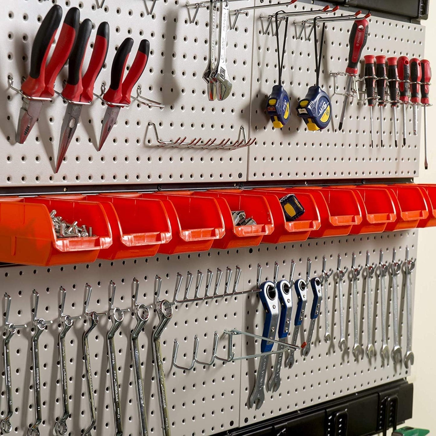 Ultrawall Pegboard Wall Organizer, 48 X 36 inch Garage Storage Pegboard with Hooks Storage Bins Tool Board Panel Tool Organizer, 72pcs