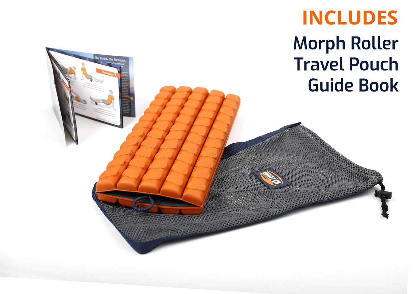 Brazyn Morph Foam Roller: Collapsible Travel Foam Roller for Back Pain Relief, Workout Muscle Recovery, Back Massager, Deep Tissue Leg Massage, Back Cracker (Sunset Orange, Deep Tissue)