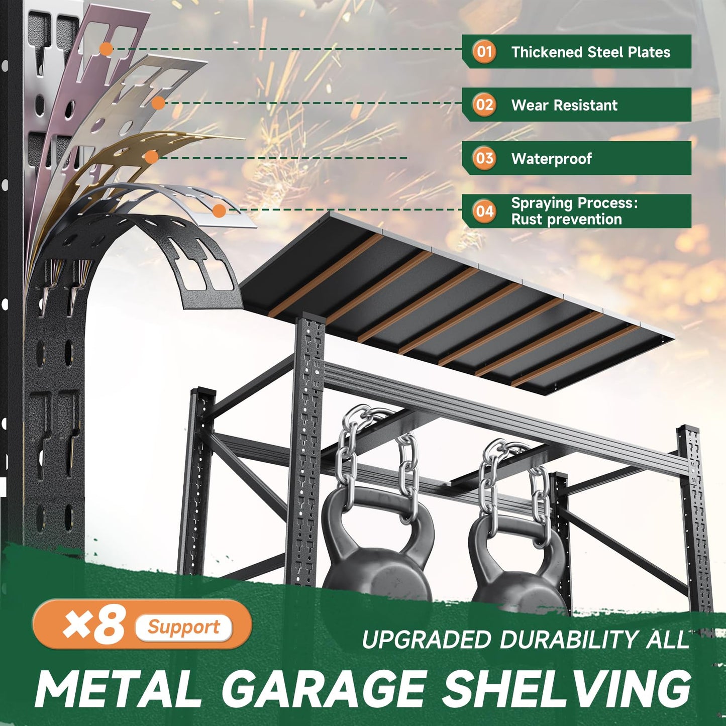 Letaya 3000LBS Storage Shelves Heavy Duty,70" H Garage Shelving Units, 4 Tier Adjustable Utility Rack Shelf,Large Metal Industrial Shelves,for Shop,Warehouse,Basement,Black (48" W x 24" D x 70" H)
