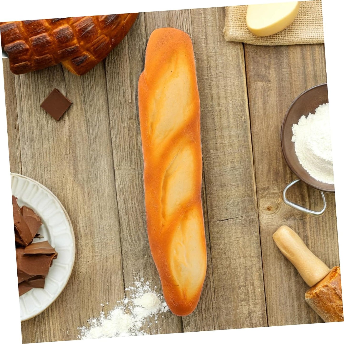 Cabilock Realistic Artificial Baguette Bread Model Lifelike Fake Bread Display Prop for Cake Photography Bakery