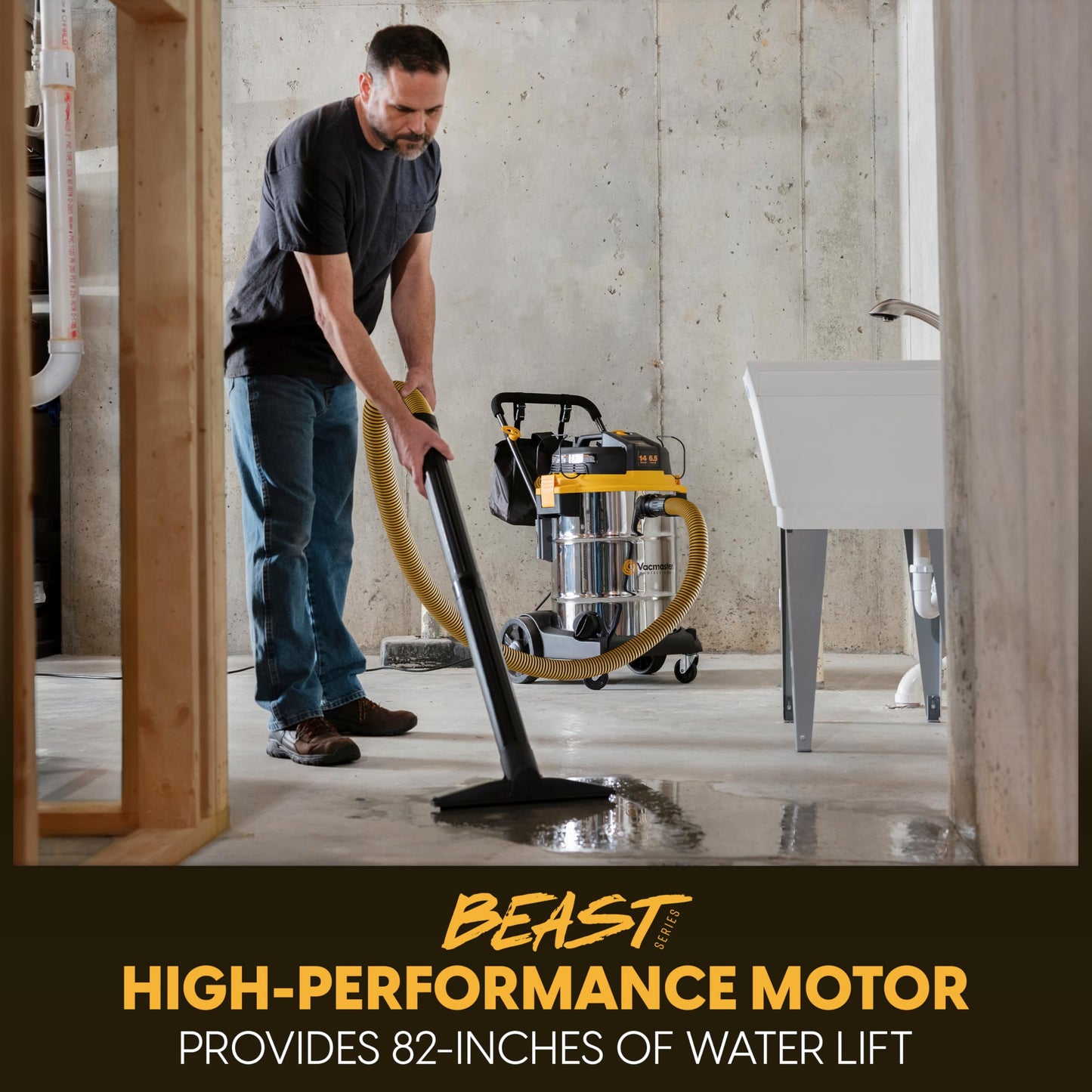 Vacmaster Professional Beast Series 14-Gallon* 6.5 Peak HP† Wet/Dry Vacuum - VJE1412SW 0203