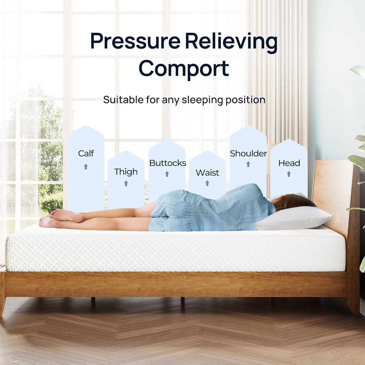 Rolanstar Twin Gel Memory Foam Mattress - Fiberglass Free, CertiPUR-US Certified, Cool Sleep & Comfort