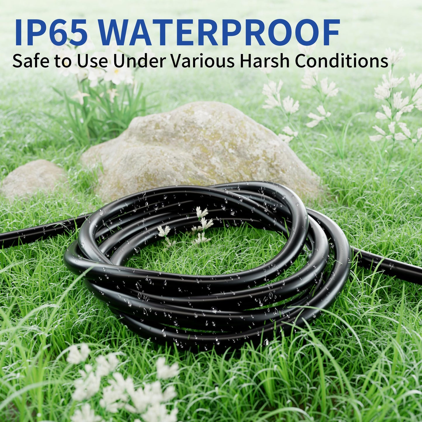 Cismorvex 150ft Outdoor/Indoor Extension Cord with Lighted 10/3 Gauge Ultra 3 Prong Heavy Duty SJTW, Waterproof, Flexible Cold-Resistant,15A 125V 1875W, Black