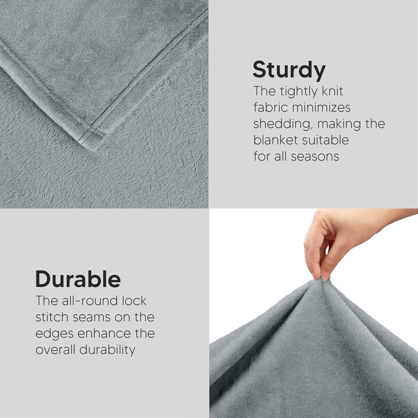 Utopia Bedding Fleece Blanket - Luxury Anti-Static Soft Microfiber Throw | Ash Grey, 50x60 Inch
