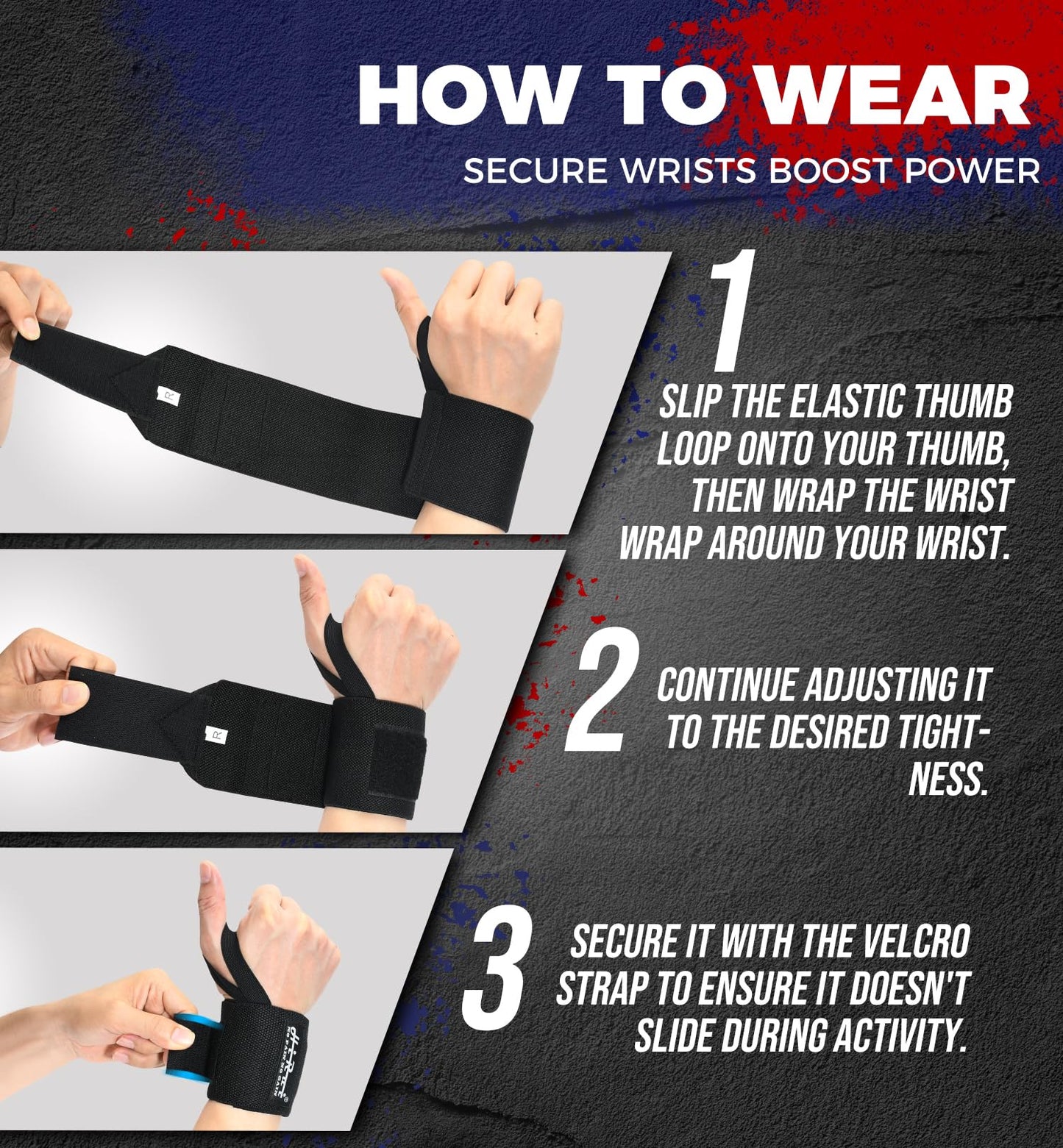 HiRui Elite 18" Weightlifting Wrist Wraps - Professional-Grade Ultimate Support & Comfort for Powerlifting Competition, CrossFit, Bodybuilding & Strength Training, Durable & Fully Adjustable (Black)
