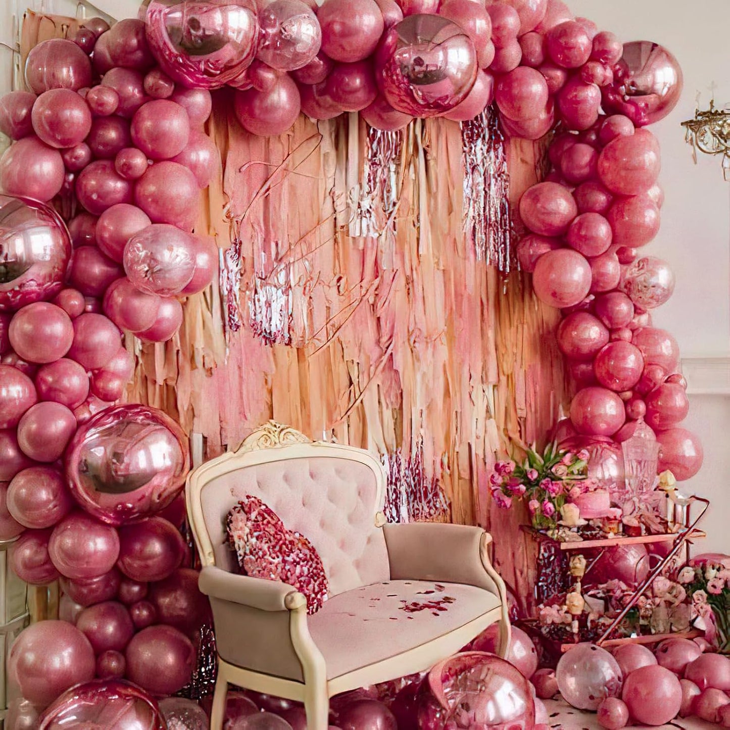 PartyWoo Metallic Pink Balloons - 50pcs 12 Inch Chrome Hot Pink for Birthday & Wedding Decor