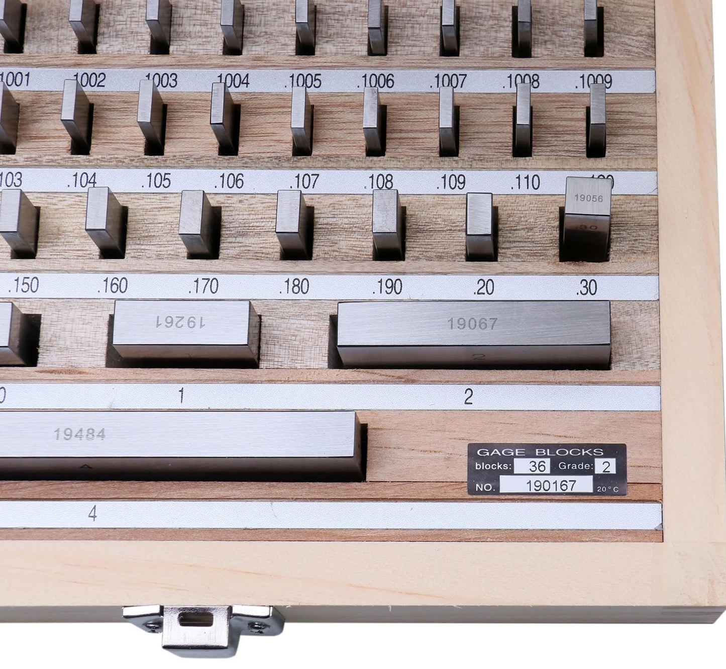 Accusize Industrial Tools 36 Pc Steel Gage Block Set, Grade As-2 Asme B89.1.9-2002, with Mfg Certificate, 0036-6001