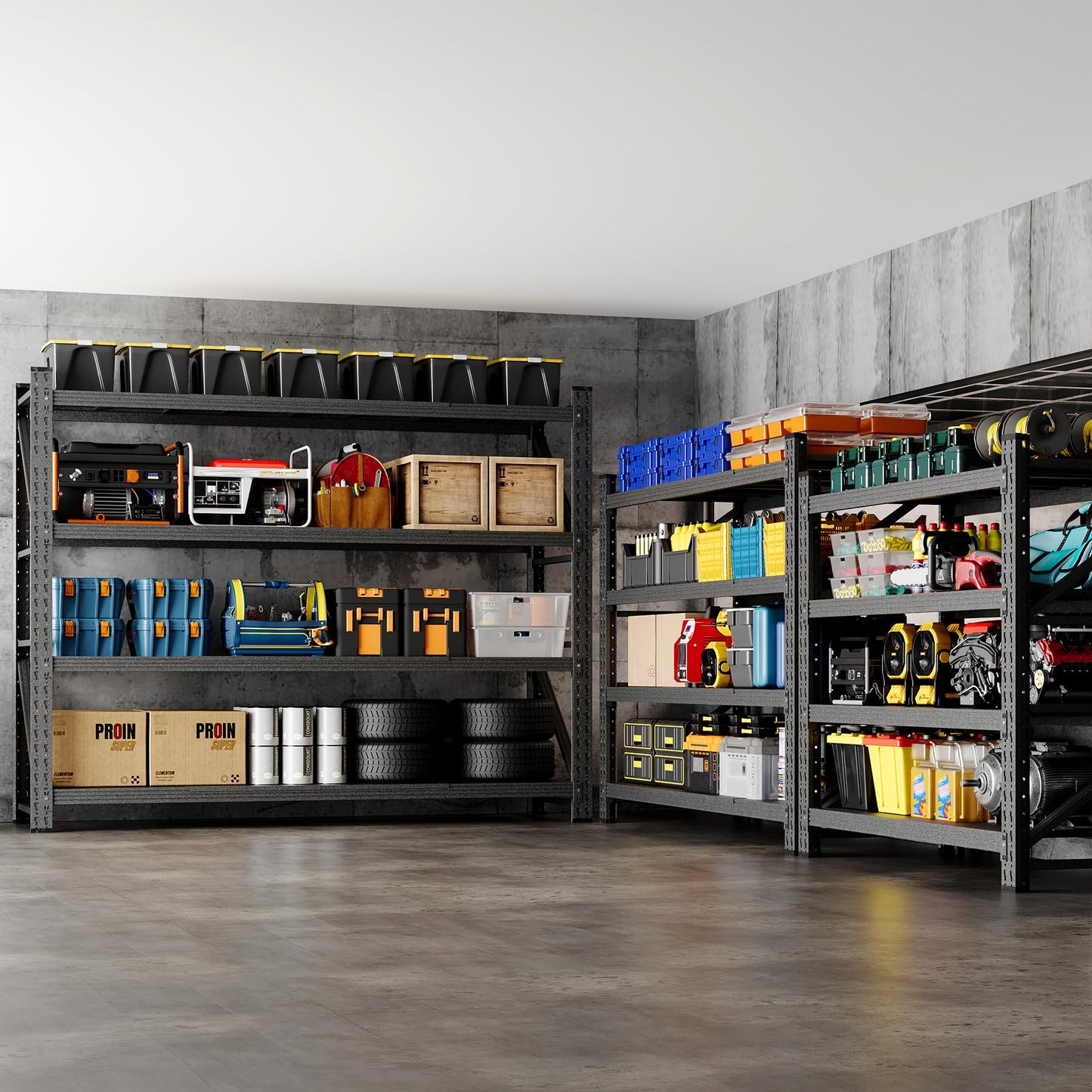 BYNSOE 78.8" W Storage Shelves 7000lbs Garage Metal Shelving Heavy Duty Garage Shelves Adjustable Storage Shelves for Industrial, Factory, (78.8" W X 24" D X 78.8" H)
