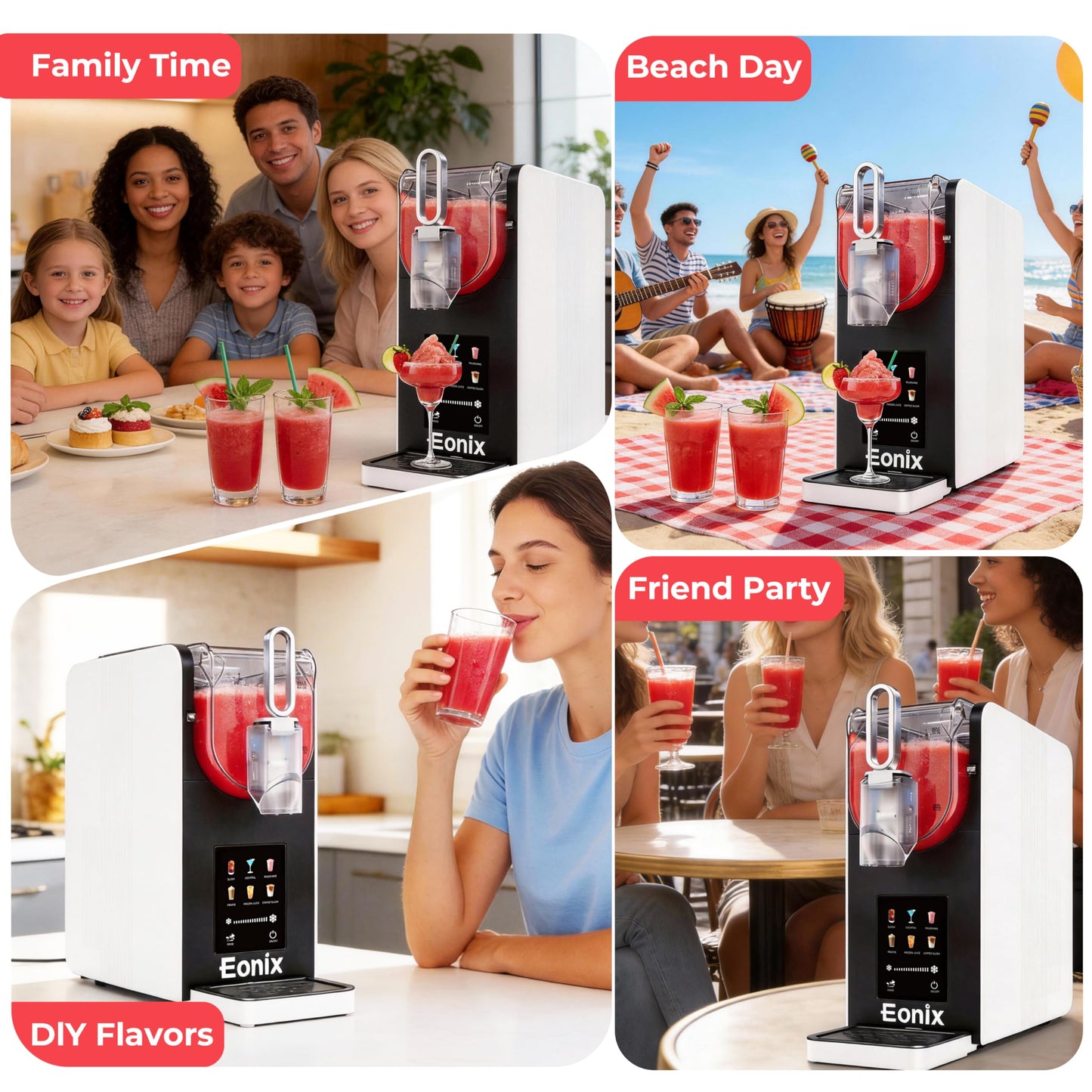 Slushie Machine No Ice Needed,64OZ Slushy Machine for Home with Auto-Clean Function,Commercial Frozen Drink Maker,6 Pre-Set Programs,LED Display,Frozen Margaritas,Frappés,Milkshake ﻿