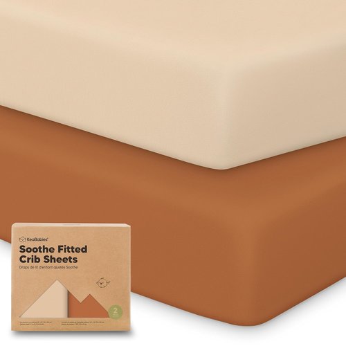 KeaBabies Organic Crib Sheets - 2-Pack Fitted Jersey Cotton for Boys & Girls | Soft, Breathable, 52x28 (Rust)