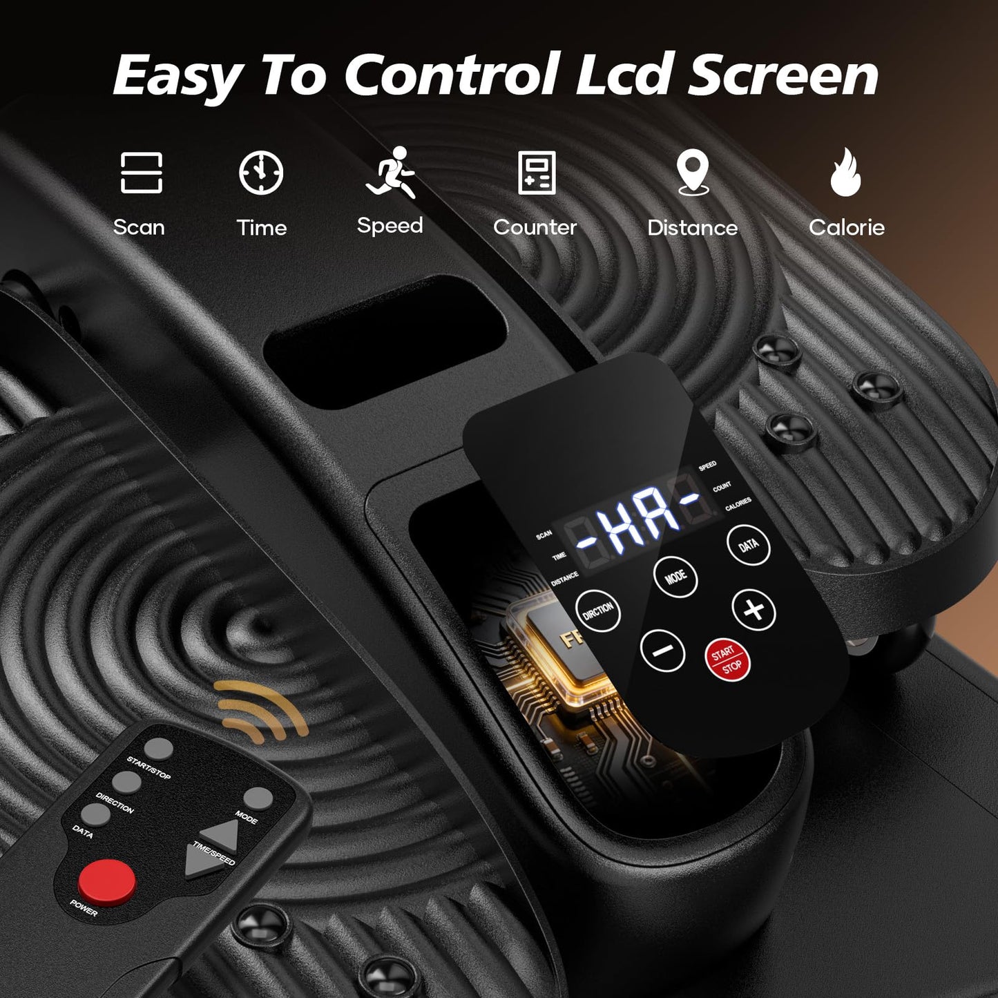 Under Desk Elliptical Machine for Senior, Quiet Mini Elliptical Leg Exerciser with Smart Remote, Electric Seated Foot Pedal Exerciser with 12 Adjustable Speeds Easy to Use for Home Office