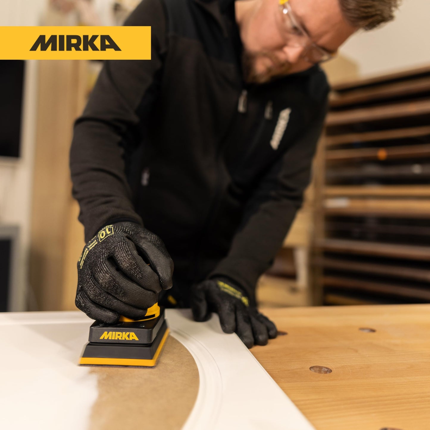 Mirka DEOS II 353X 3" x 5" Electric Orbital Sander for Woodworking & Painting – Precision 3.0 mm Orbit, 5,000–10,000 RPM Variable Speed, Low-Profile Design, Vacuum Ready, Bluetooth-Enabled