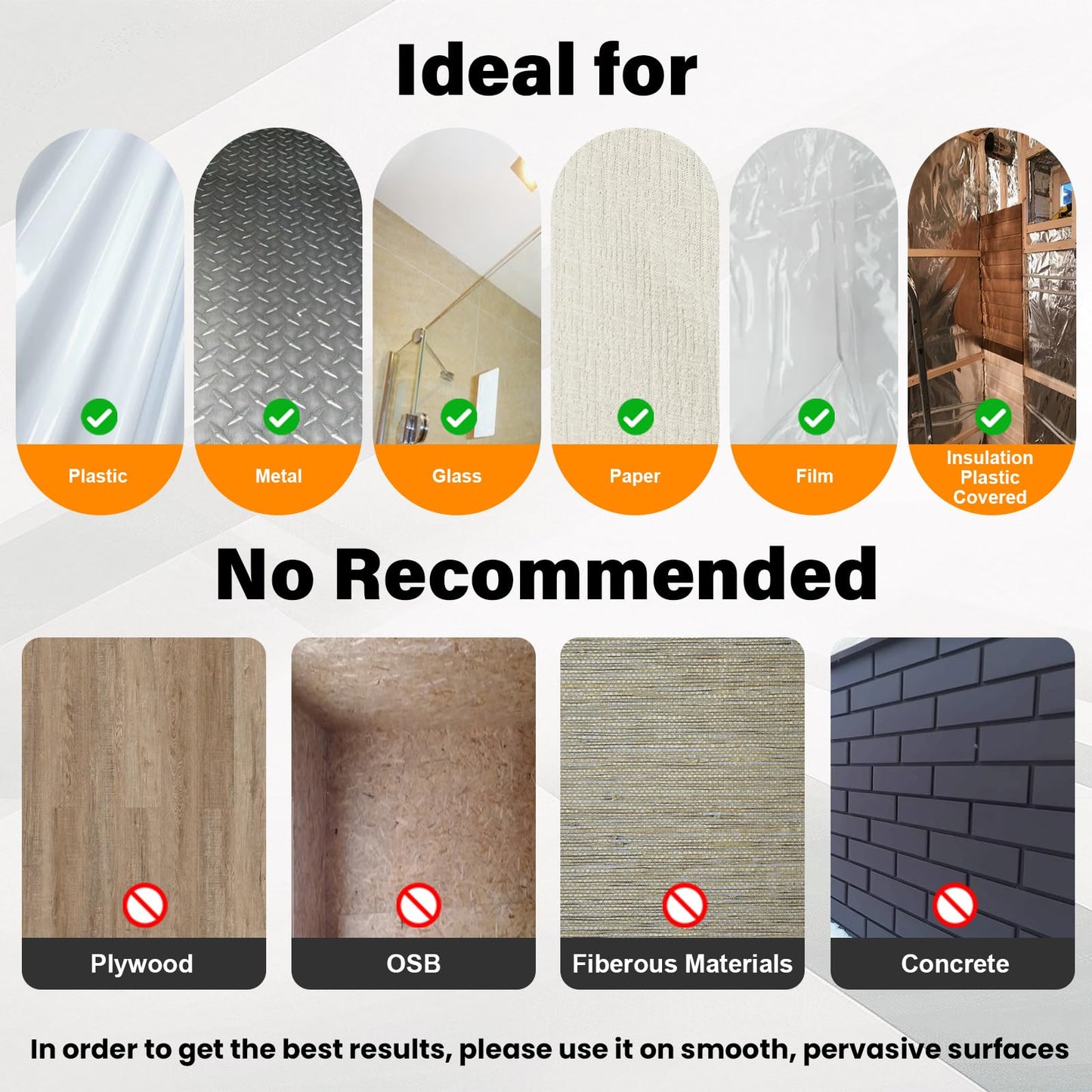 Zhenx 8 Pack, Vapor Barrier Tape, Vapor Barrier Seam Tape, Insulation Tape 4" Wide x 180' Long, PE Seal Tape 9 mm, for Crawlspaces Barriers Seal and Seam Insulation Repairs & Plastic Liners