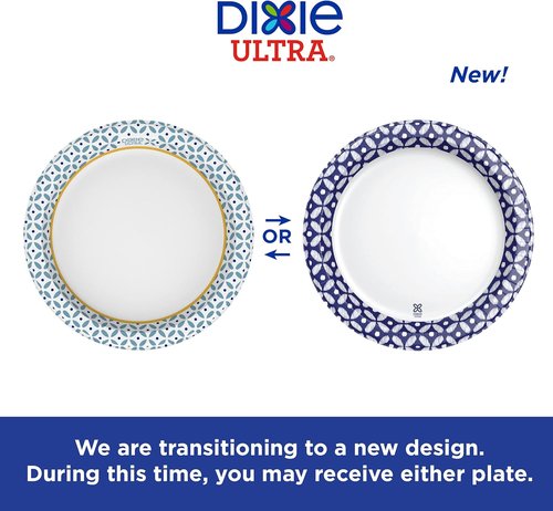 Dixie Ultra Disposable Paper Plates - 8.5 Inch Lunch & Light Dinner Size - 300 Count (10 Packs)