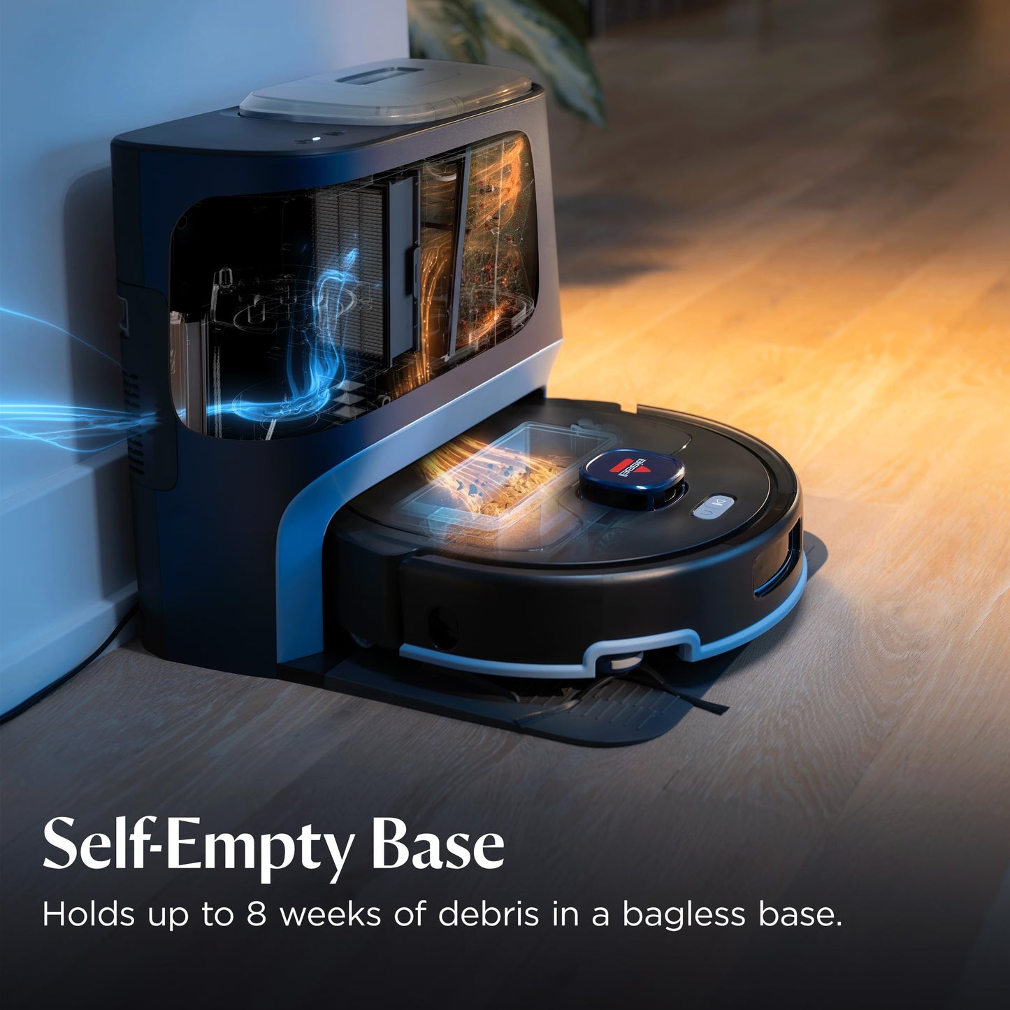 Bissell FlexClean FurForce Robot Vacuum & Mop with No Tangle Pet Brush Roll, LiDAR Navigation & Liftable Pad for Pet Hair Removal on Hard Floors & Rugs, 180min Runtime 60-Day Dust Collection, 4270L