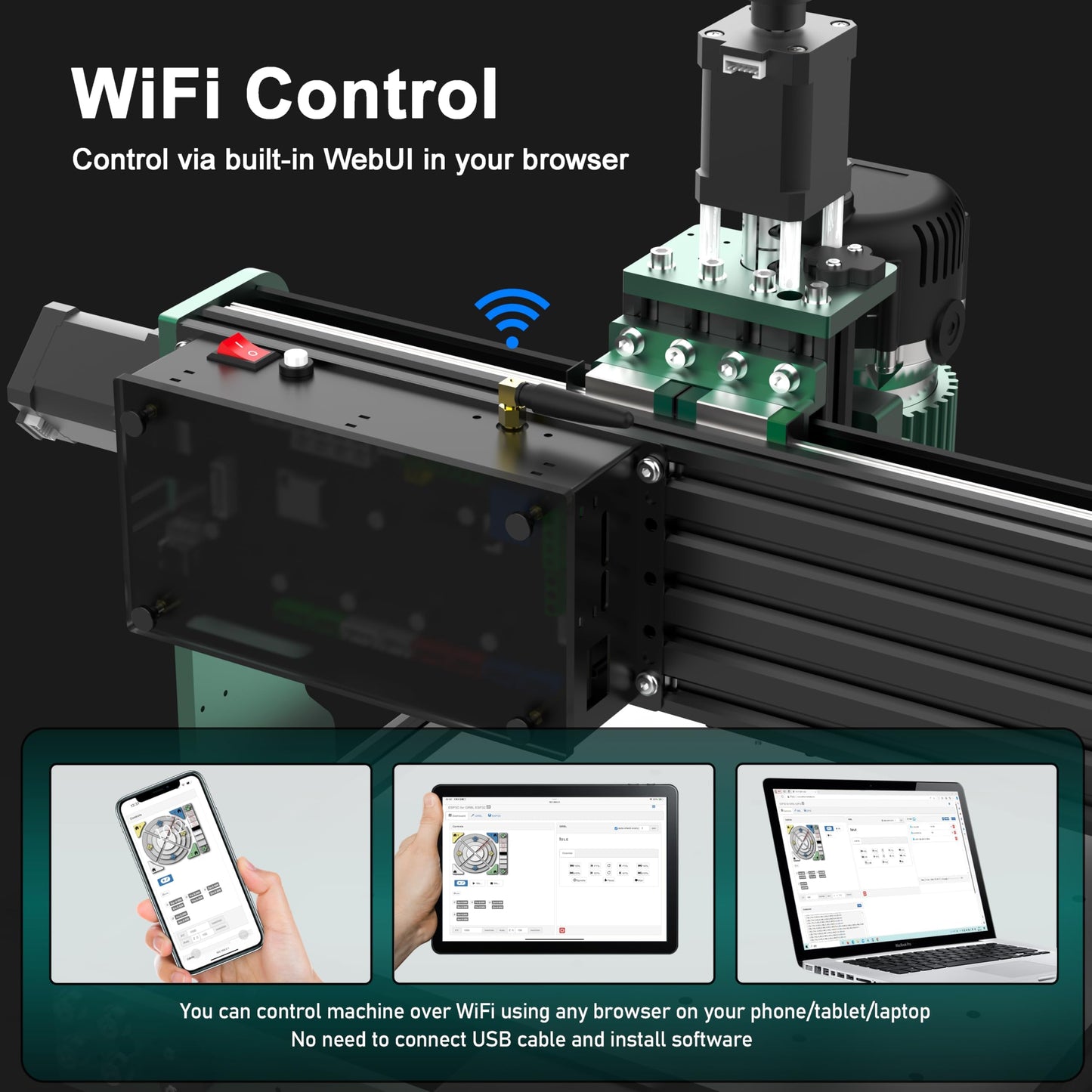 AnoleX CNC Router Machine 3060-Evo Max, All-Metal XYZ Axis Dual Steel Linear Guides with 800W Trimmer Router, ideal for Cutting Aluminum, Brass, Stainless steel, Wood, Acrylic, MDF, Plastics