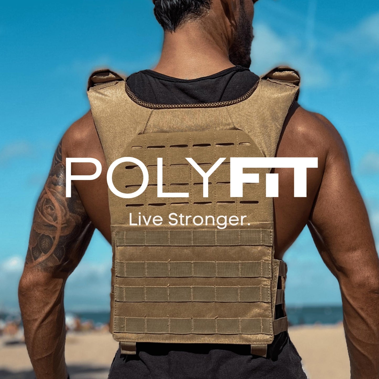 Polyfit (Fortify) Weighted Vest for Strength and Endurance Training, Fitness Workouts, Running, WODs - CAMO
