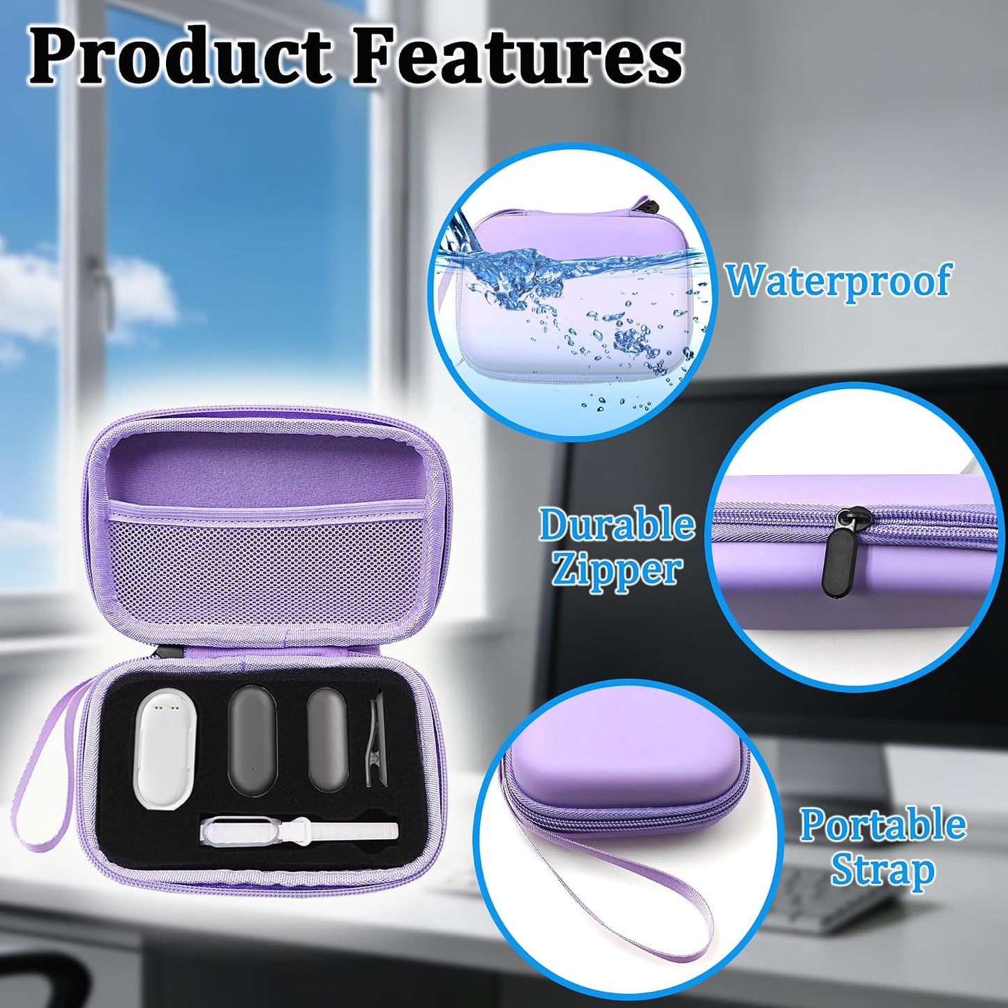 LeoTube Protective Case for PLAUD NotePin Voice Recorder - Custom Fit Foam Holds All Accessories, Waterproof