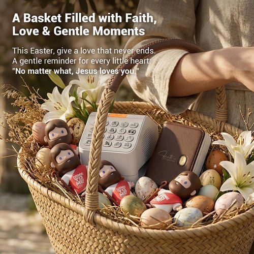 FaithTag Mini Jesus Figurine | Cute 3.2in NFC Keychain - Interactive Bible Stories & Gifts for Kids and Women