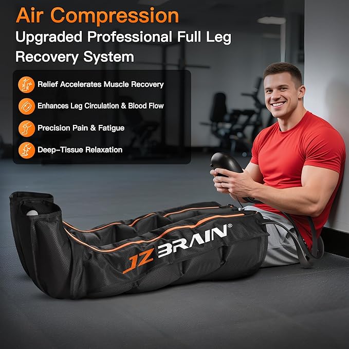 Sequential Air Compression Recovery System : Professional Sequential Compression Boots for Fast Recovery & Circulation Improvement ??Full Leg Recovery Device for Athletes Runners Gym (Medium)