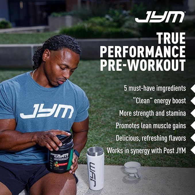 JYM Supplement Science Pre JYM Rainbow Sherbet Pre Workout Powder for Men & Women, BCAAs, Nootropics, Creatine HCI, Citrulline, Beta-Alanine, Betaine, Taurine, Huperzine, 30 Servings