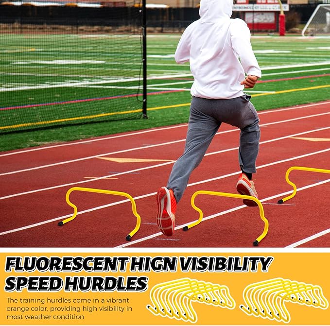 Wettarn 12 Pcs 9" Speed Training Agility Hurdles for Athletes Reliable Training Hurdle Plyometric and All Purpose Practice Equipment for Soccer Basketball Football