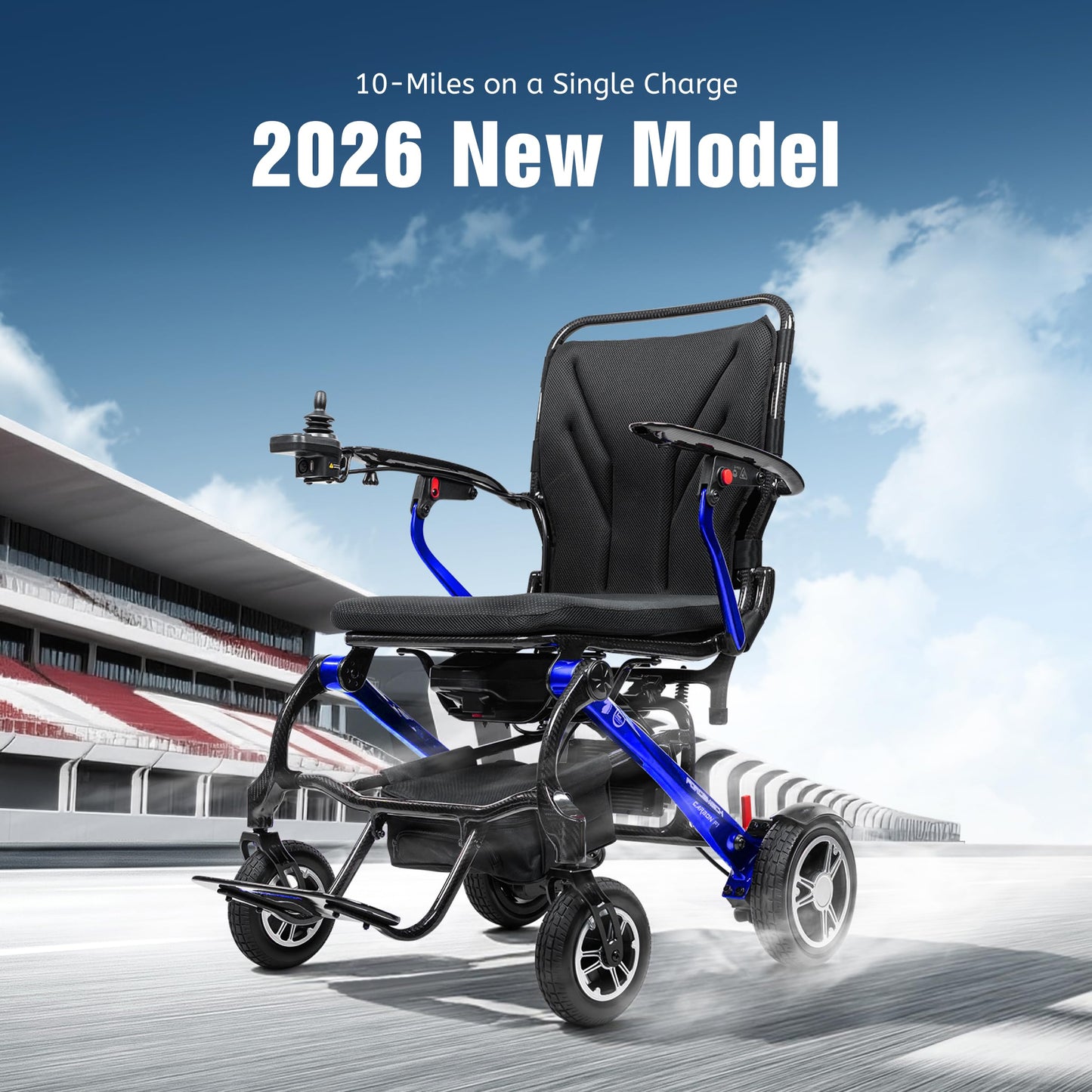 Forcemech Carbon F1 Carbon Fiber Electric Wheelchair for Adults 2026 New Model 35 lbs Foldable Power Wheelchair Lightweight 10 Miles Motorized Wheelchair for Seniors Capacity 300LBS Dual 200W Motors