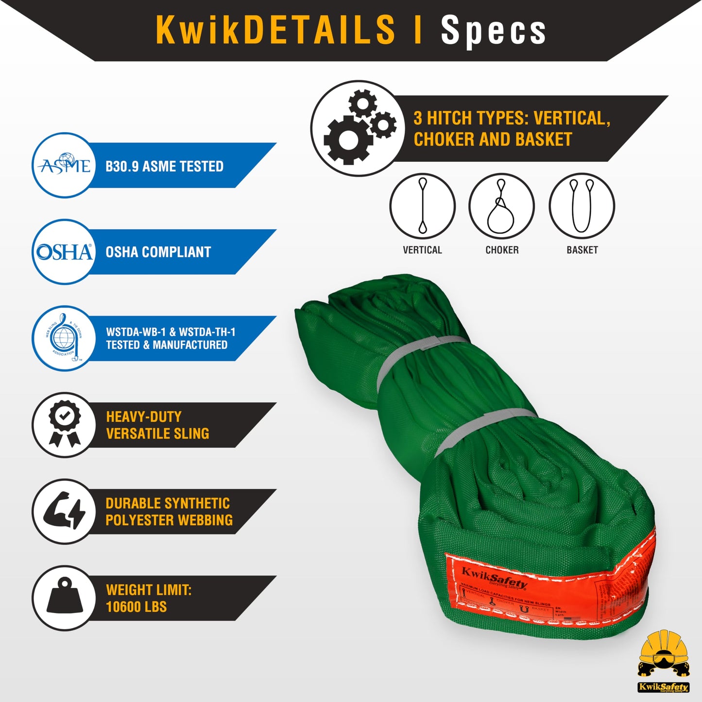 Heavy Duty Lifting Strap - Anaconda - Endless Loop Strap for Industrial Lifting Slings - Green - 2" x8'