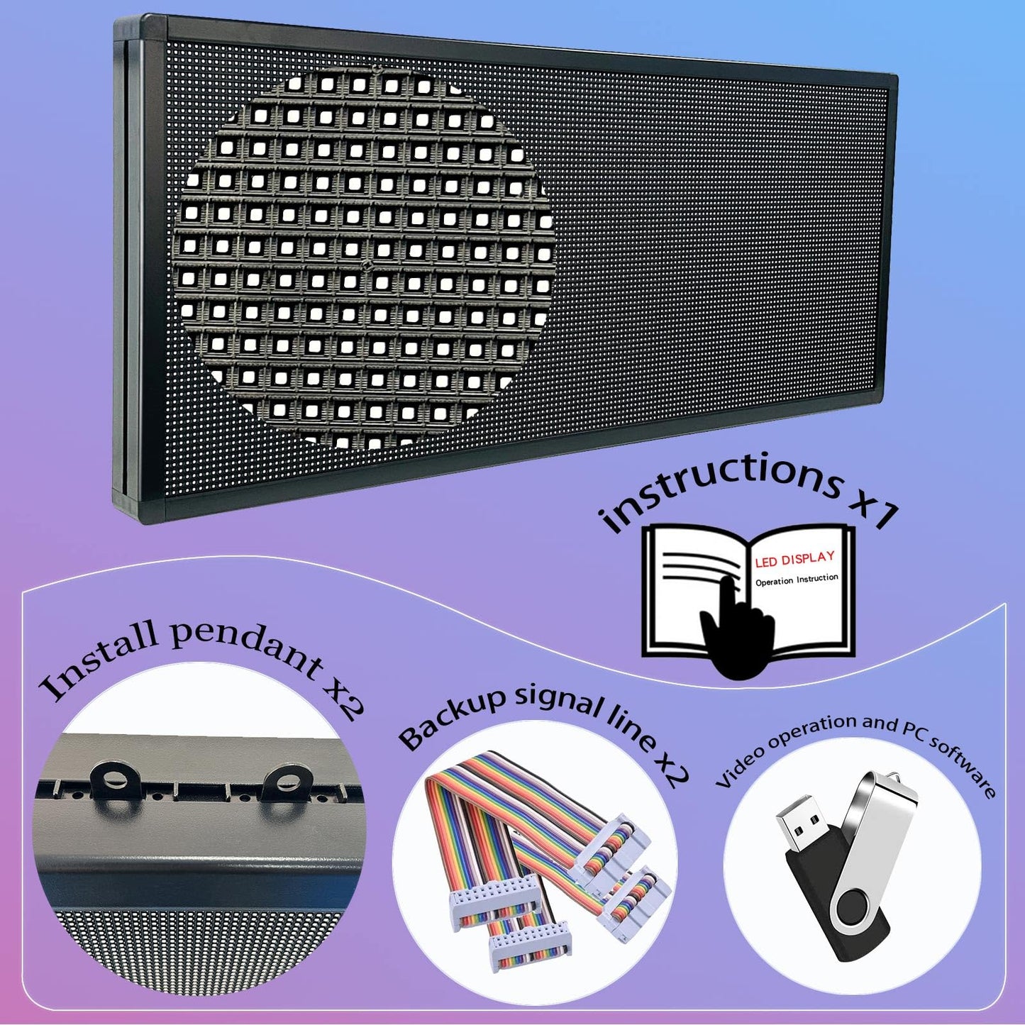 P6 Programmable Led Sign Custom Scrolling Outdoor Digital Signs For Businesses Display Screen Electronic Message Board Stock Ticker Advertising Pixel Led Panel Marquee 40"X17"