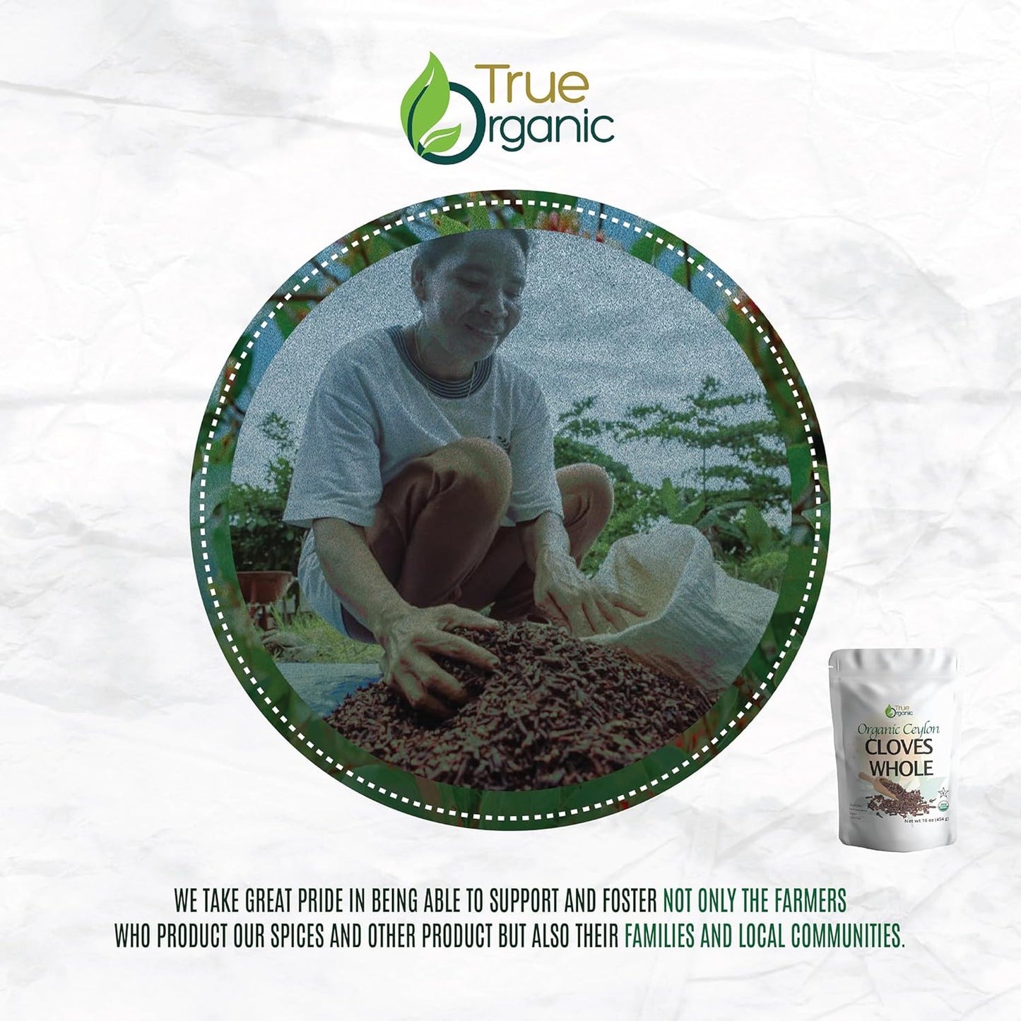 True Organic Ceylon Cloves - Premium Grade, USDA Organic & Kosher Certified, 1 lb Bulk (16 Ounces)